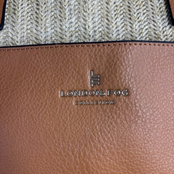 London Fog Alisa Jute Straw Tote Handbag - Picture 8 of 14